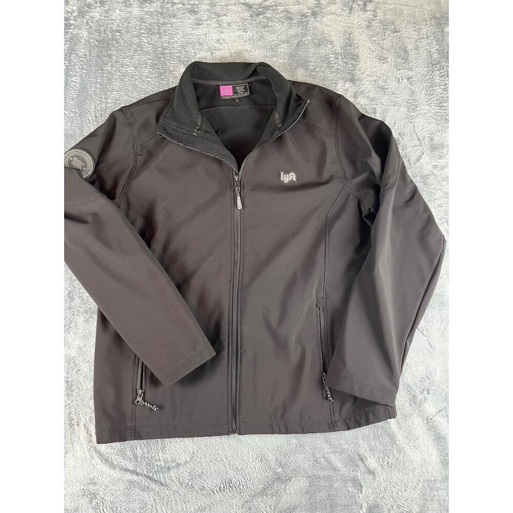 Lyft 1K Driver Club Jacket Size L Gray Softshell Fleece Lined 1000 Rides